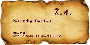 Kálnoky Adrián névjegykártya