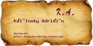 Kálnoky Adrián névjegykártya